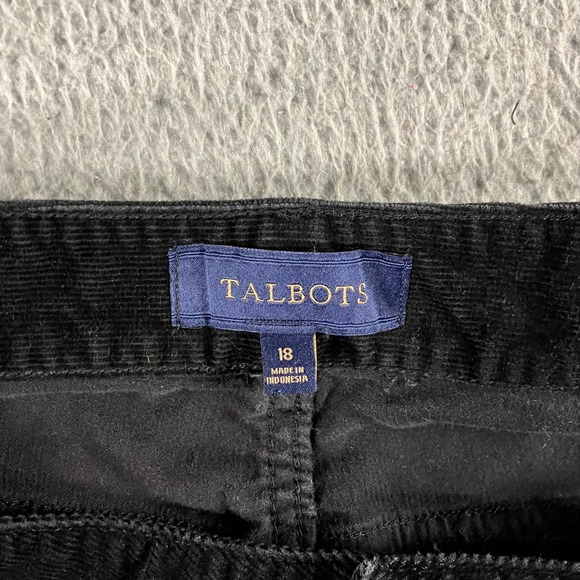 Talbots Heritage Corduroy‎ Pants Women 18 High Rise Bootcut Black Minimalist - Picture 9 of 11